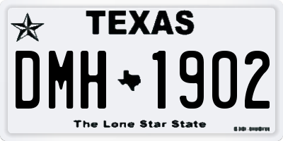 TX license plate DMH1902