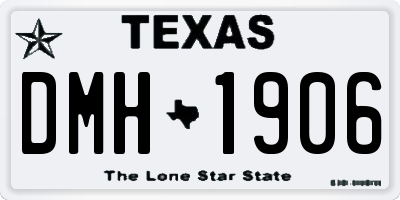 TX license plate DMH1906