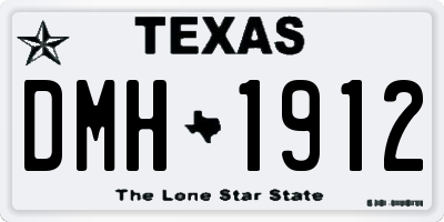 TX license plate DMH1912
