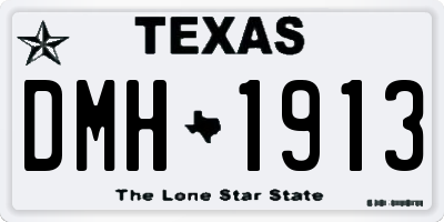 TX license plate DMH1913