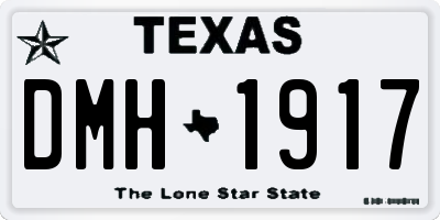 TX license plate DMH1917