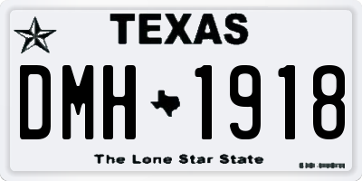 TX license plate DMH1918