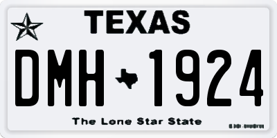 TX license plate DMH1924