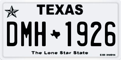 TX license plate DMH1926