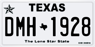 TX license plate DMH1928