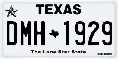TX license plate DMH1929