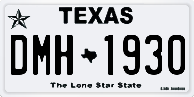 TX license plate DMH1930