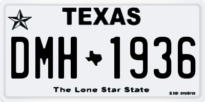 TX license plate DMH1936