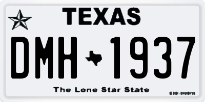 TX license plate DMH1937