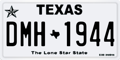 TX license plate DMH1944
