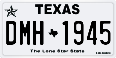TX license plate DMH1945