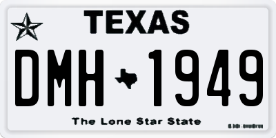 TX license plate DMH1949