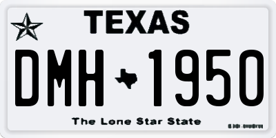 TX license plate DMH1950