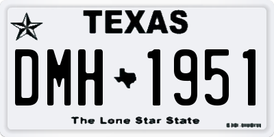 TX license plate DMH1951