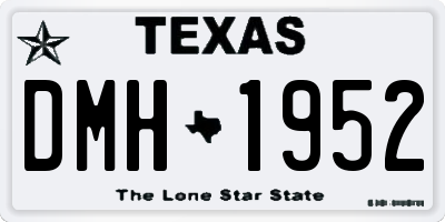 TX license plate DMH1952