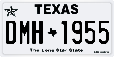 TX license plate DMH1955