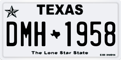 TX license plate DMH1958