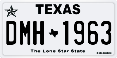 TX license plate DMH1963