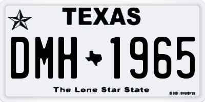 TX license plate DMH1965