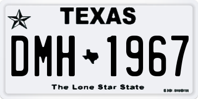 TX license plate DMH1967