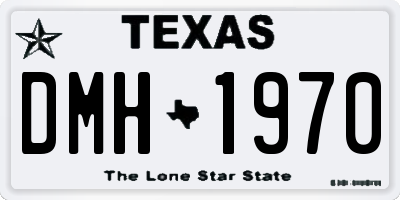 TX license plate DMH1970