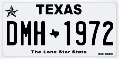 TX license plate DMH1972