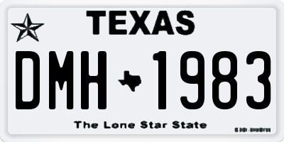 TX license plate DMH1983