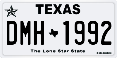 TX license plate DMH1992