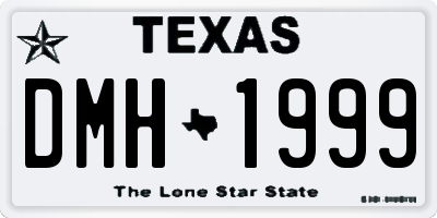 TX license plate DMH1999