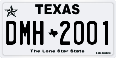TX license plate DMH2001