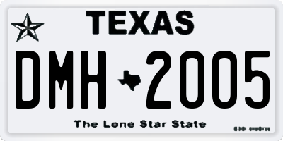 TX license plate DMH2005