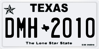 TX license plate DMH2010