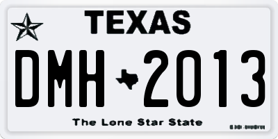 TX license plate DMH2013