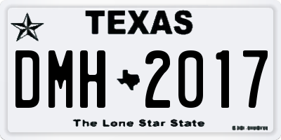 TX license plate DMH2017