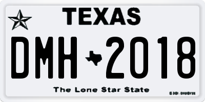 TX license plate DMH2018