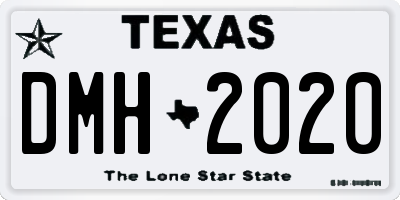 TX license plate DMH2020