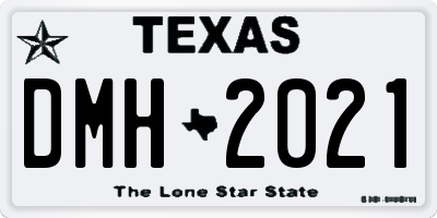 TX license plate DMH2021
