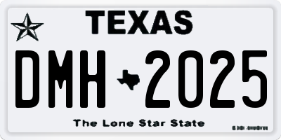 TX license plate DMH2025