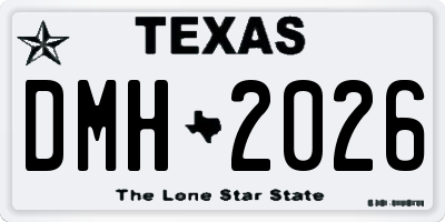 TX license plate DMH2026
