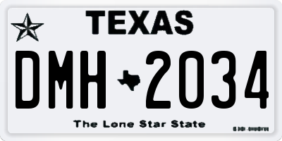 TX license plate DMH2034