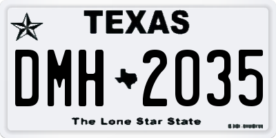 TX license plate DMH2035