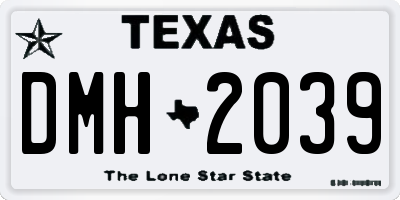 TX license plate DMH2039