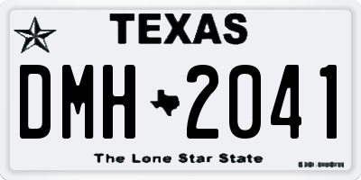 TX license plate DMH2041