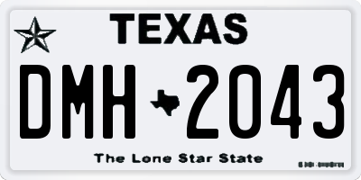 TX license plate DMH2043