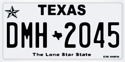 TX license plate DMH2045