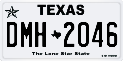 TX license plate DMH2046