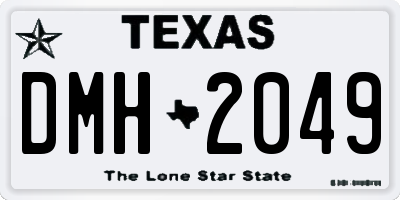 TX license plate DMH2049