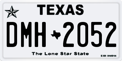 TX license plate DMH2052