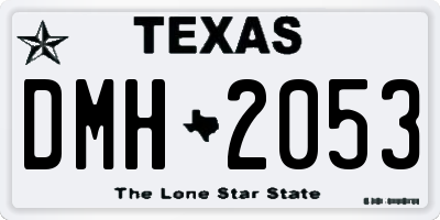 TX license plate DMH2053