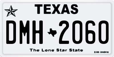 TX license plate DMH2060
